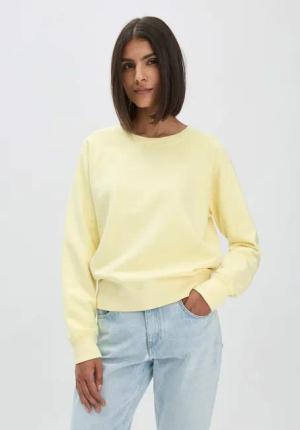 hessnatur Damen Sweatshirt Oversize aus Bio-Baumwolle - gelb - Größe M