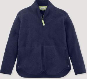 hessnatur Kinder Fleece Jacke Regular aus Bio-Baumwolle - blau - Größe 158/164