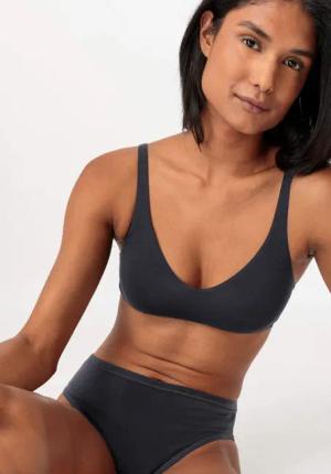 hessnatur Damen Soft BH PURE SENSE aus TENCEL™ Modal - schwarz - Größe 38