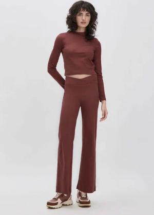 hessnatur Loungewear Hose Fitted Medium Cut ACTIVE LIGHT aus Bio-Baumwolle - braun - Größe 48
