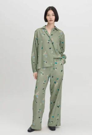 hessnatur Damen Hose Wide Leg Relaxed aus TENCEL™ Lyocell - grün - Größe 48