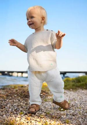 hessnatur Baby Musselin Hose Regular aus Bio-Baumwolle - natur - Größe 98/104