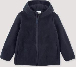 hessnatur Kinder Fleece Jacke Regular aus Bio-Merinowolle mit Bio-Baumwolle - blau - Größe 110/116