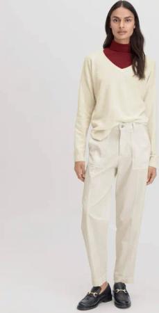 hessnatur Damen Hose Relaxed aus TENCEL™ Lyocell mit Bio-Baumwolle - beige - Größe 38