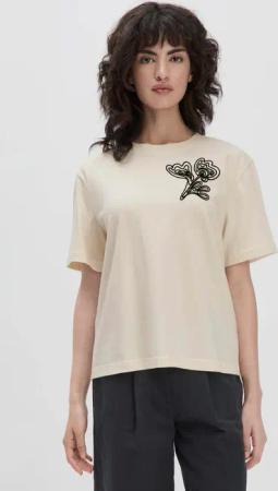 hessnatur Damen Heavy Jersey T-Shirt Oversize aus Bio-Baumwolle - natur - Größe 42