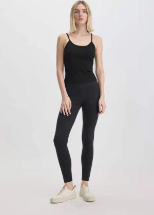 hessnatur Loungewear Leggings Fitted High Waist ACTIVE COMFORT aus Bio-Baumwolle - schwarz - Größe S/k