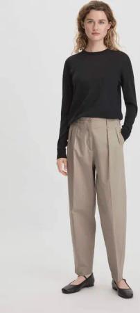 hessnatur Damen Hose Ballon Relaxed aus Bio-Baumwolle - beige - Größe 44