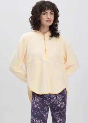 hessnatur Loungewear Fleece Hoodie Relaxed ACTIVE LIGHT aus Bio-Baumwolle - natur - Größe M