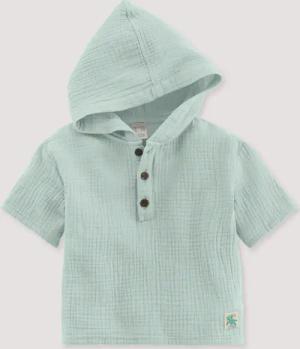 hessnatur Baby Musselin Shirt Regular aus Bio-Baumwolle - grün - Größe 86/92