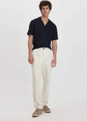 hessnatur Herren Hose ENEA Regular aus Bio-Baumwolle mit Leinen - beige - Größe 34/32