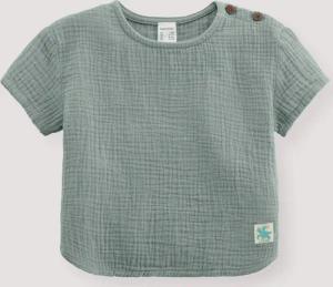 hessnatur Baby Musselin Shirt Regular aus Bio-Baumwolle - grün - Größe 74/80