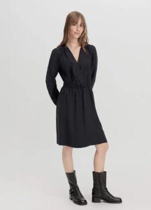 hessnatur Damen Kleid Regular aus TENCEL™ Lyocell - schwarz - Größe 36