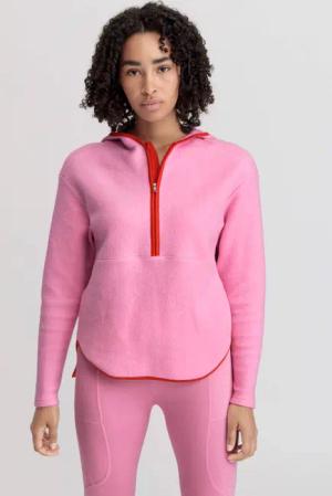 hessnatur Loungewear Fleece Hoodie Relaxed ACTIVE LIGHT aus Bio-Baumwolle - rosa - Größe S