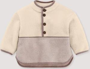 hessnatur Baby Fleece Troyer Relaxed aus Bio-Baumwolle - beige - Größe 74/80