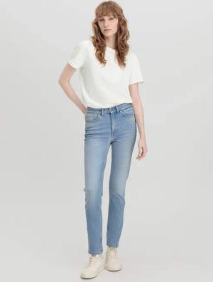 hessnatur Damen Jeans LINN High Rise Slim aus Bio-Denim - blau - Größe 28/30