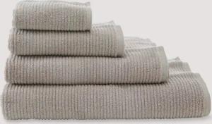 hessnatur Frottier Handtuch Rippstruktur aus Bio-Baumwolle - beige - Größe 100x180 cm