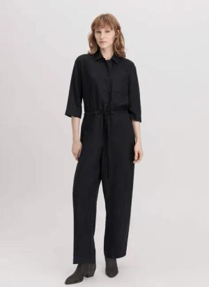 hessnatur Damen Overall Relaxed aus TENCEL™ Lyocell - schwarz - Größe 40