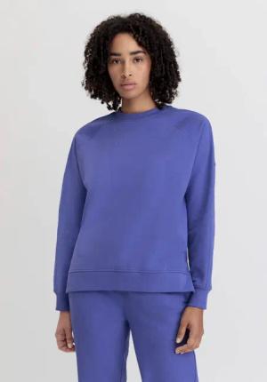 hessnatur Damen Sweatshirt Oversize aus Bio-Baumwolle - blau - Größe XS