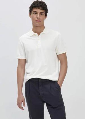 hessnatur Herren Piqué Polo Regular aus Bio-Baumwolle - weiß - Größe 56