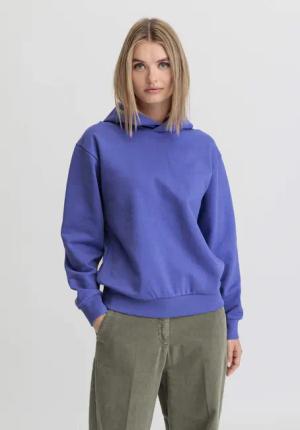 hessnatur Damen Sweathoodie Relaxed aus Bio-Baumwolle - blau - Größe 36