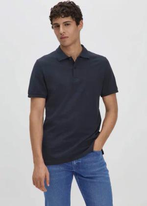 hessnatur Herren Piqué Polo Regular aus Bio-Baumwolle - blau - Größe 48