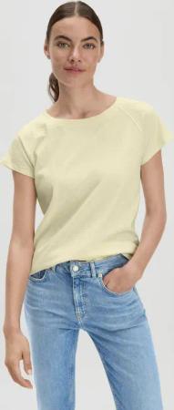 hessnatur Damen Slub Shirt Regular aus Bio-Baumwolle - gelb - Größe 40