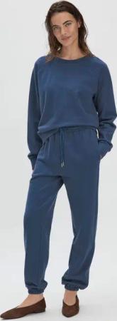 hessnatur Damen Sweathose Relaxed aus Bio-Baumwolle - blau - Größe 42