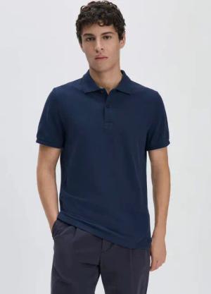 hessnatur Herren Piqué Polo Regular aus Bio-Baumwolle - blau - Größe 54