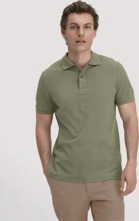 hessnatur Herren Piqué Polo Regular aus Bio-Baumwolle - grün - Größe 46