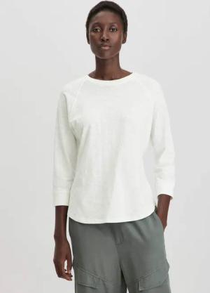 hessnatur Damen Slub Shirt Relaxed aus Bio-Baumwolle - weiß - Größe 42
