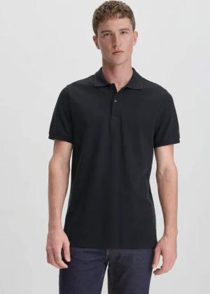 hessnatur Herren Piqué Polo Regular aus Bio-Baumwolle - schwarz - Größe 50