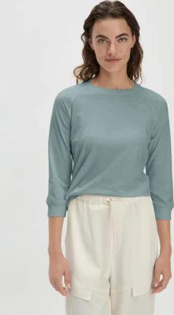 hessnatur Damen Slub Shirt Relaxed aus Bio-Baumwolle - grün - Größe 40