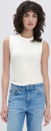hessnatur Damen Softrib Top Fitted aus Bio-Baumwolle und TENCEL™ Modal - weiß - Größe 42