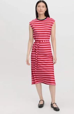 hessnatur Damen Jersey Kleid Midi Regular aus Bio-Baumwolle - rosa - Größe 34