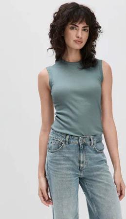 hessnatur Damen Softrib Top Fitted aus Bio-Baumwolle und TENCEL™ Modal - grün - Größe 38