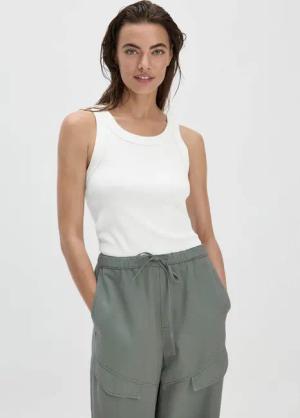 hessnatur Damen Rib Top Slim aus Bio-Baumwolle - weiß - Größe 36
