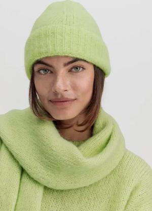 hessnatur Damen Mütze aus Alpaka mit Bio-Pima-Baumwolle - grün - Größe One Size