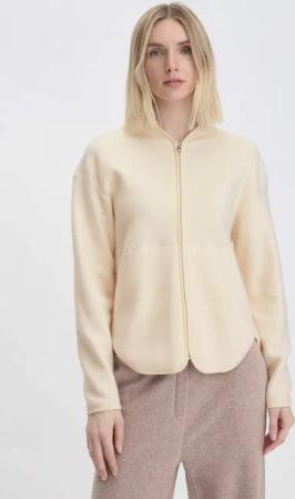 hessnatur Loungewear Fleece Jacke Relaxed ACTIVE LIGHT aus Bio-Baumwolle - natur - Größe L