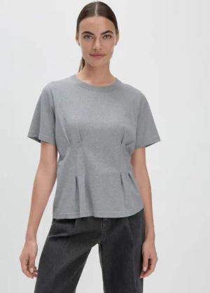 hessnatur Damen T-Shirt Relaxed BETTER RECYCLING aus Bio-Baumwolle - grau - Größe 34