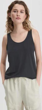 hessnatur Damen Jersey Top Relaxed aus TENCEL™ Lyocell mit Bio-Baumwolle - schwarz - Größe 40