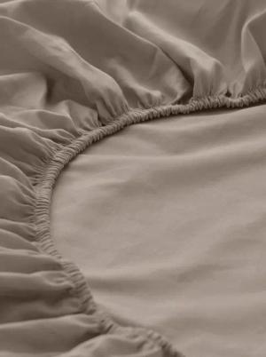 hessnatur Jersey Spannbettlaken aus Bio-Baumwolle - beige - Größe 180x200 cm
