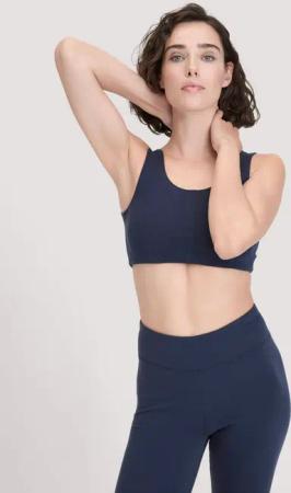 hessnatur Loungewear Bustier Fitted ACTIVE LIGHT aus Bio-Baumwolle - blau - Größe 34