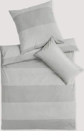 hessnatur Renforcé Bettwäsche-Set RENA aus Bio-Baumwolle - grau - Größe 135x200 / 80x80 cm