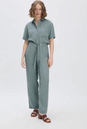 hessnatur Damen Overall Relaxed aus TENCEL™ Lyocell - grün - Größe 38