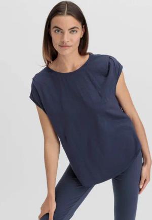hessnatur Loungewear Shirt Relaxed ACTIVE LIGHT aus Bio-Baumwolle - blau - Größe 36