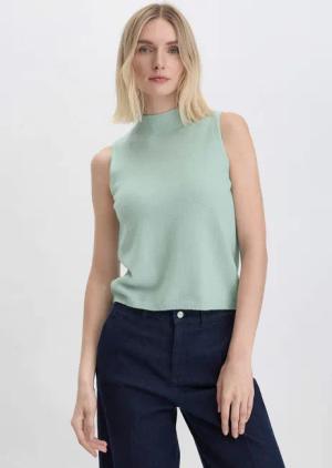 hessnatur Damen Strick Pullover BETTER RECYCLING Regular aus Kaschmir - grün - Größe 42