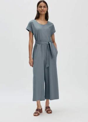 hessnatur Damen Jersey Jumpsuit Oversize aus Bio-Baumwolle - grün - Größe 34
