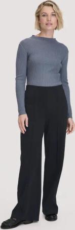 hessnatur Damen Jersey Hose Wide Leg Relaxed aus Bio-Baumwolle - schwarz - Größe 42