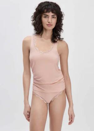 hessnatur Damen Tank Top Fitted COTTON FEEL aus Bio-Baumwolle - rosa - Größe 42