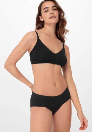hessnatur Damen Panty Low Cut PURE BALANCE aus Bio-Baumwolle und TENCEL™ Modal - schwarz - Größe 42